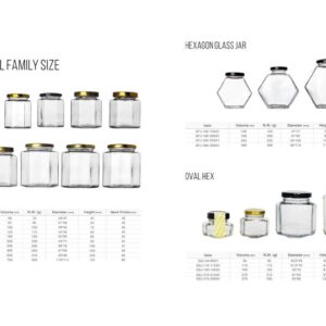 Hũ thủy tinh lục giác 700ml GFJ-700-420101
